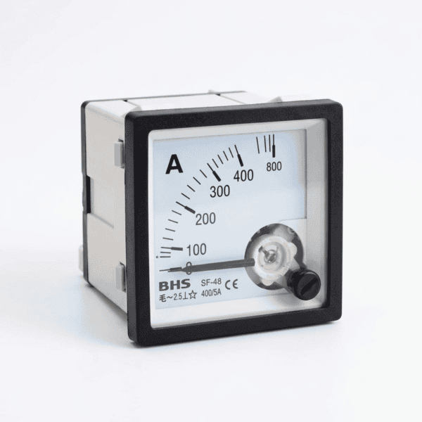Amperímetro Analógico para Painel 48x48mm Escala 400/5A - BHS