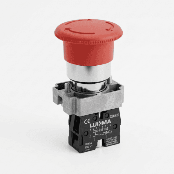 Botão de Emergência Gira-Destrava Vermelho 1NF BS542 - Lukma