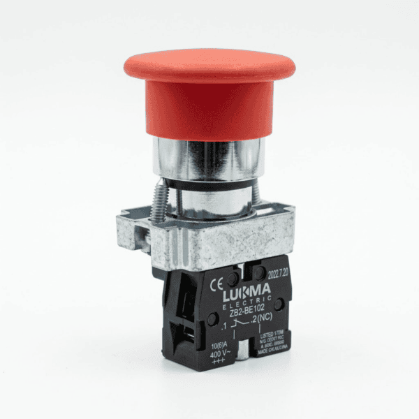 Botão Cogumelo 40mm Vermelho BC42 Sem Retenção 1NF - Lukma