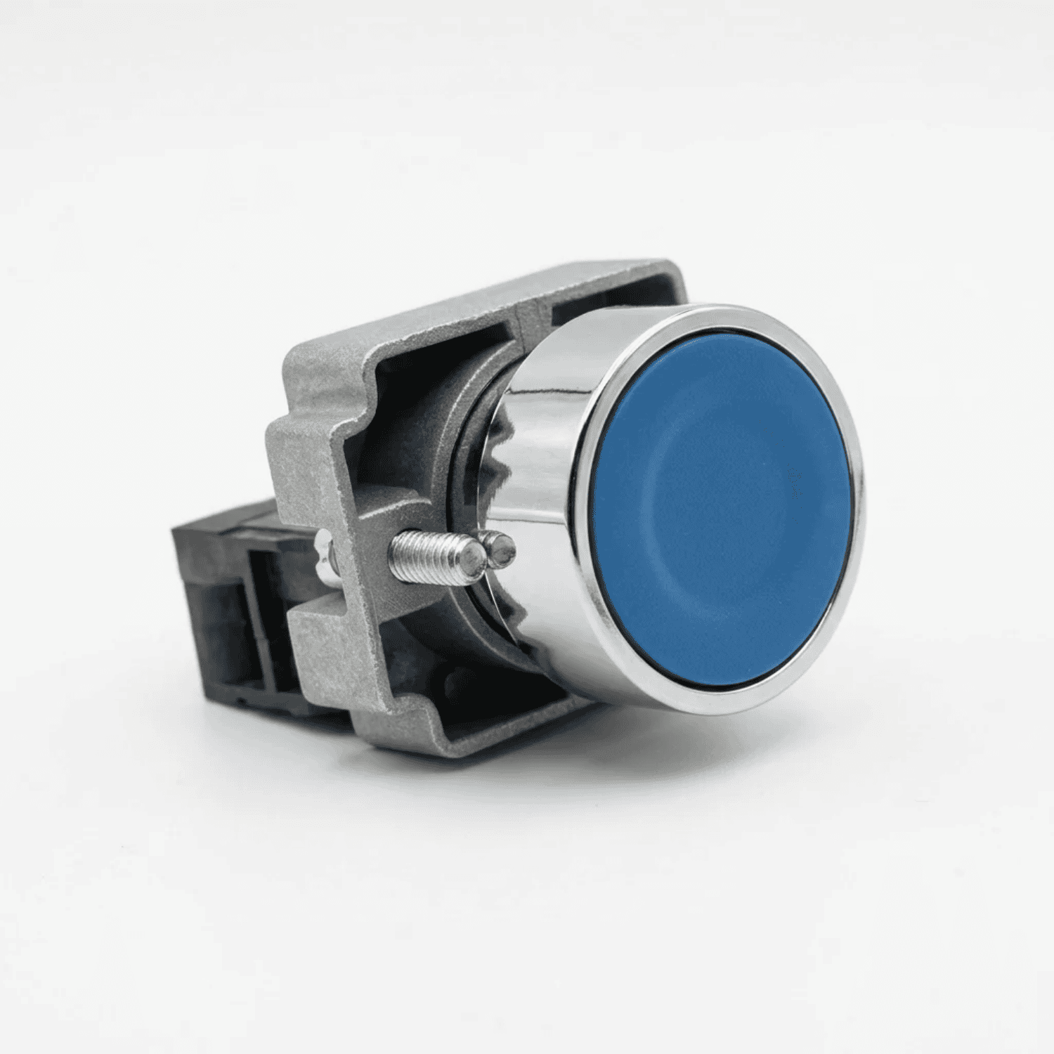 Botão pulsante metal azul lukma