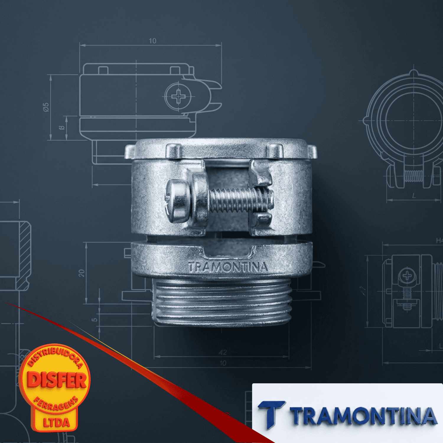 Box Reto com rosca de 1 tramontina--