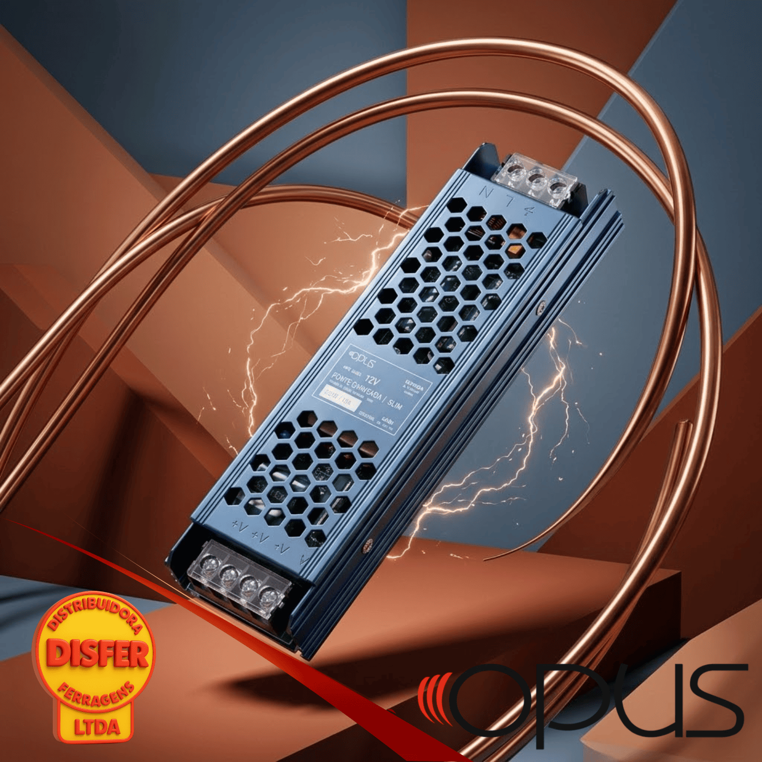 Fonte chaveada slim Opus 12V 120W--