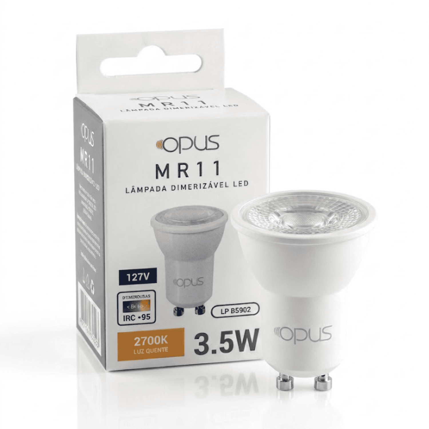 Lampada dicroica mr11 dimerizavel 2700k