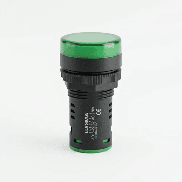 Sinaleiro LED Verde 22mm 220V para Painel Elétrico - Lukma