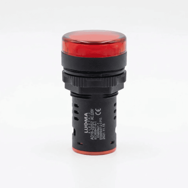 Sinaleiro LED Vermelho 22mm 220V para Painel Elétrico - Lukma