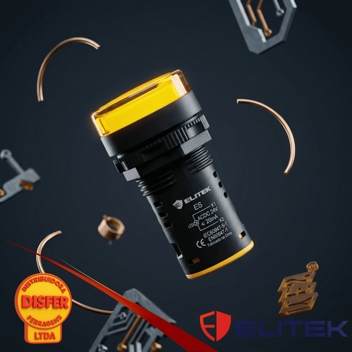 Sinaleiro 24V amarelo elitek-