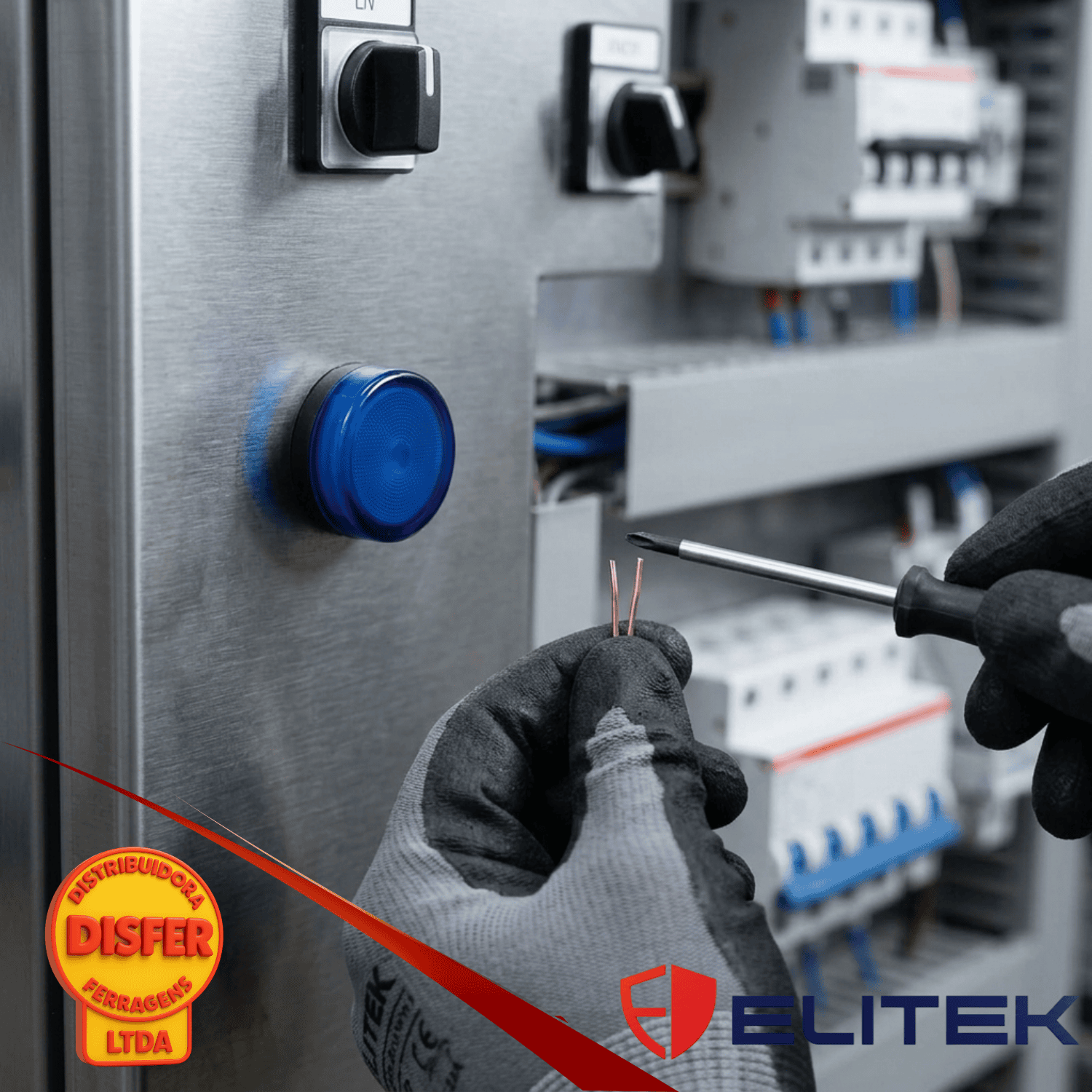 Sinaleiro 24V azul elitek--