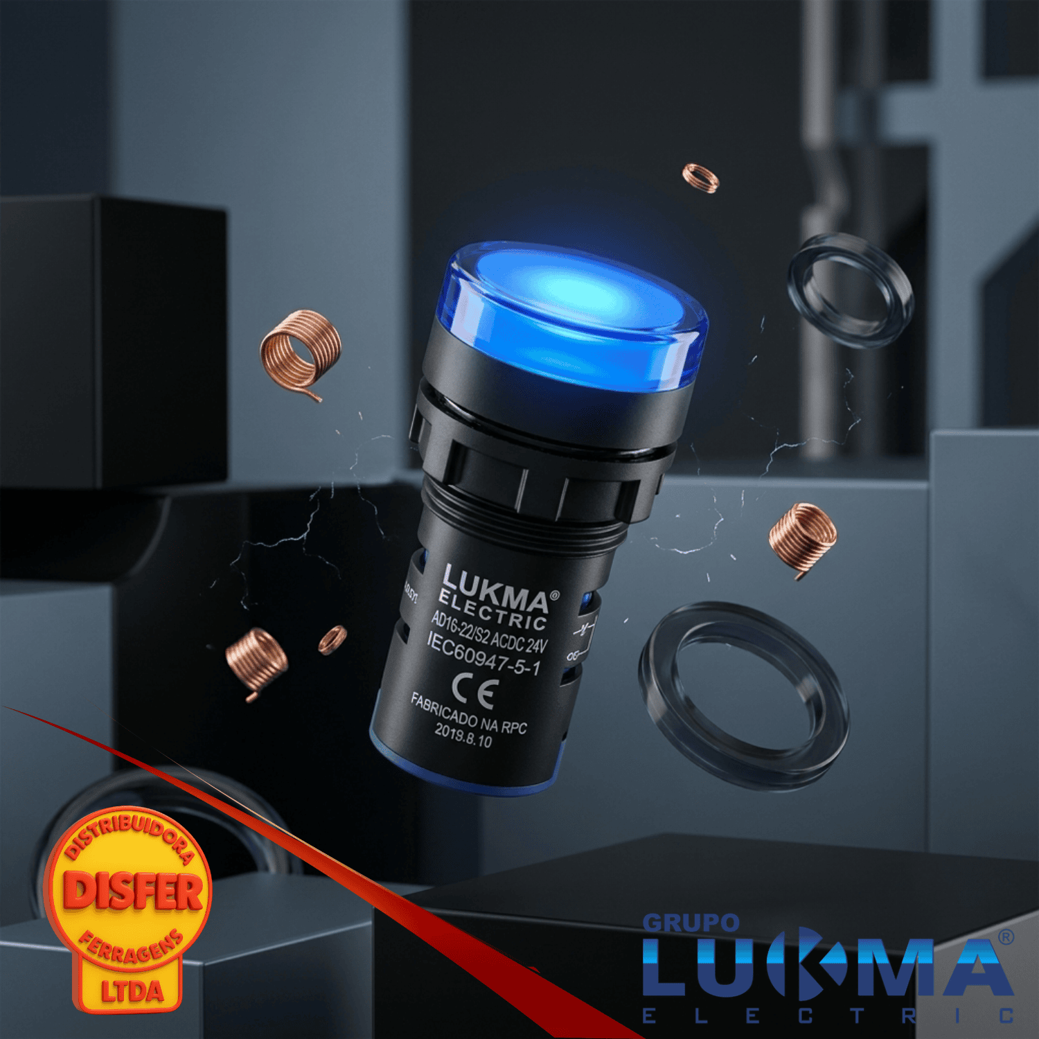 Sinaleiro 24V azul lukma-