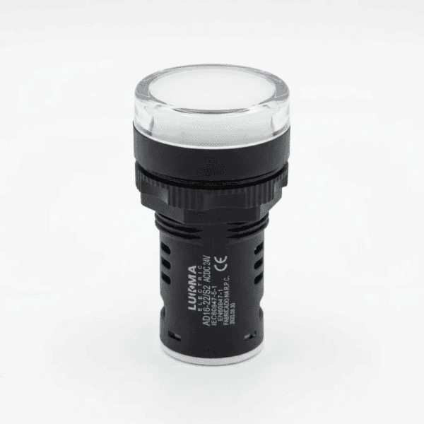 Sinaleiro LED Branco 22mm 24V para Painel Elétrico - Lukma