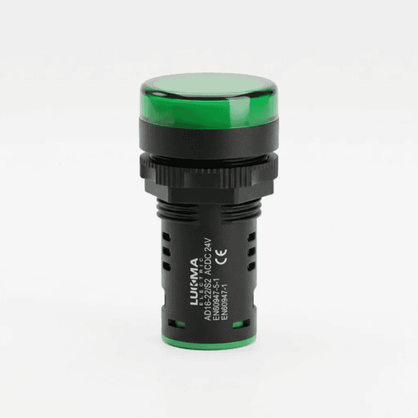Sinaleiro LED Verde 22mm 24V para Painel Elétrico - Lukma