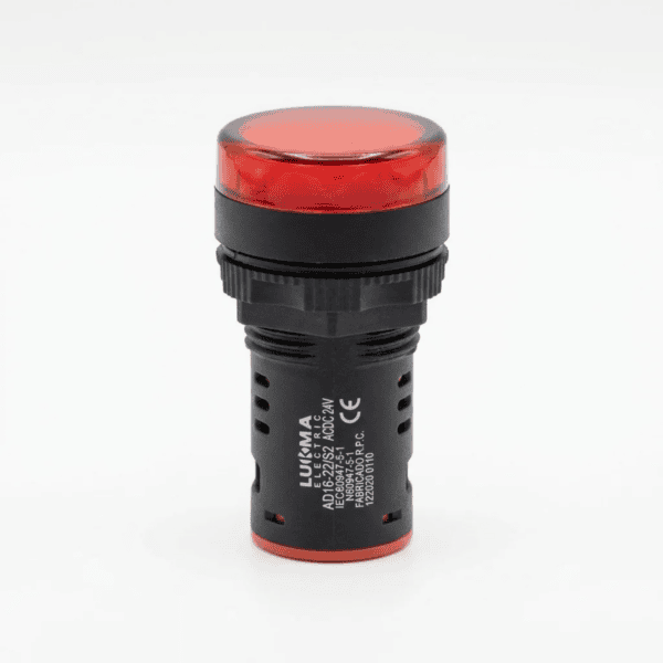 Sinaleiro LED Vermelho 22mm 24V para Painel Elétrico - Lukma