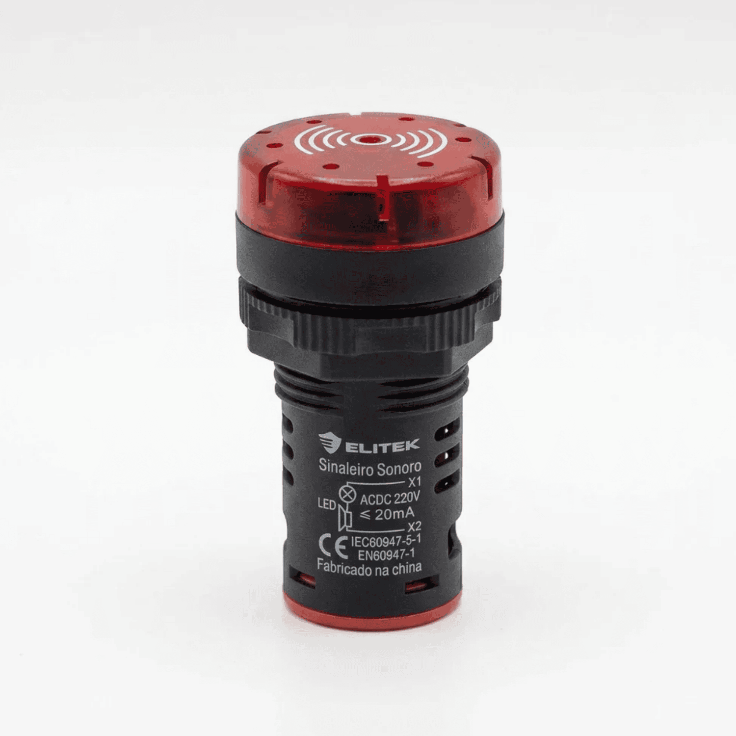 Sinaleiro Sonoro 220V vermelho elitek