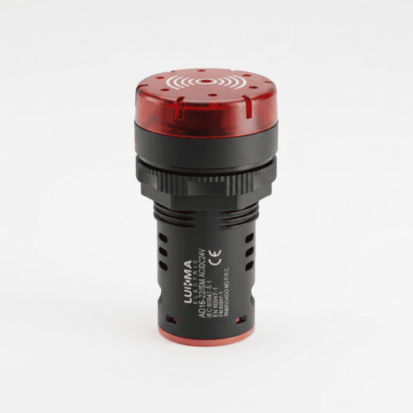 Sinaleiro Sonoro LED Vermelho 22mm 24V - Lukma