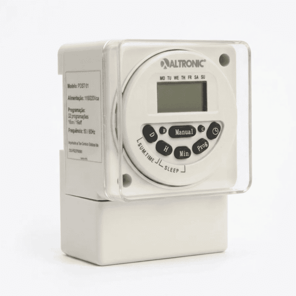 Timer Digital Programador Diário Semanal 32 Programações 110/220Vca PDST-01 - Altronic