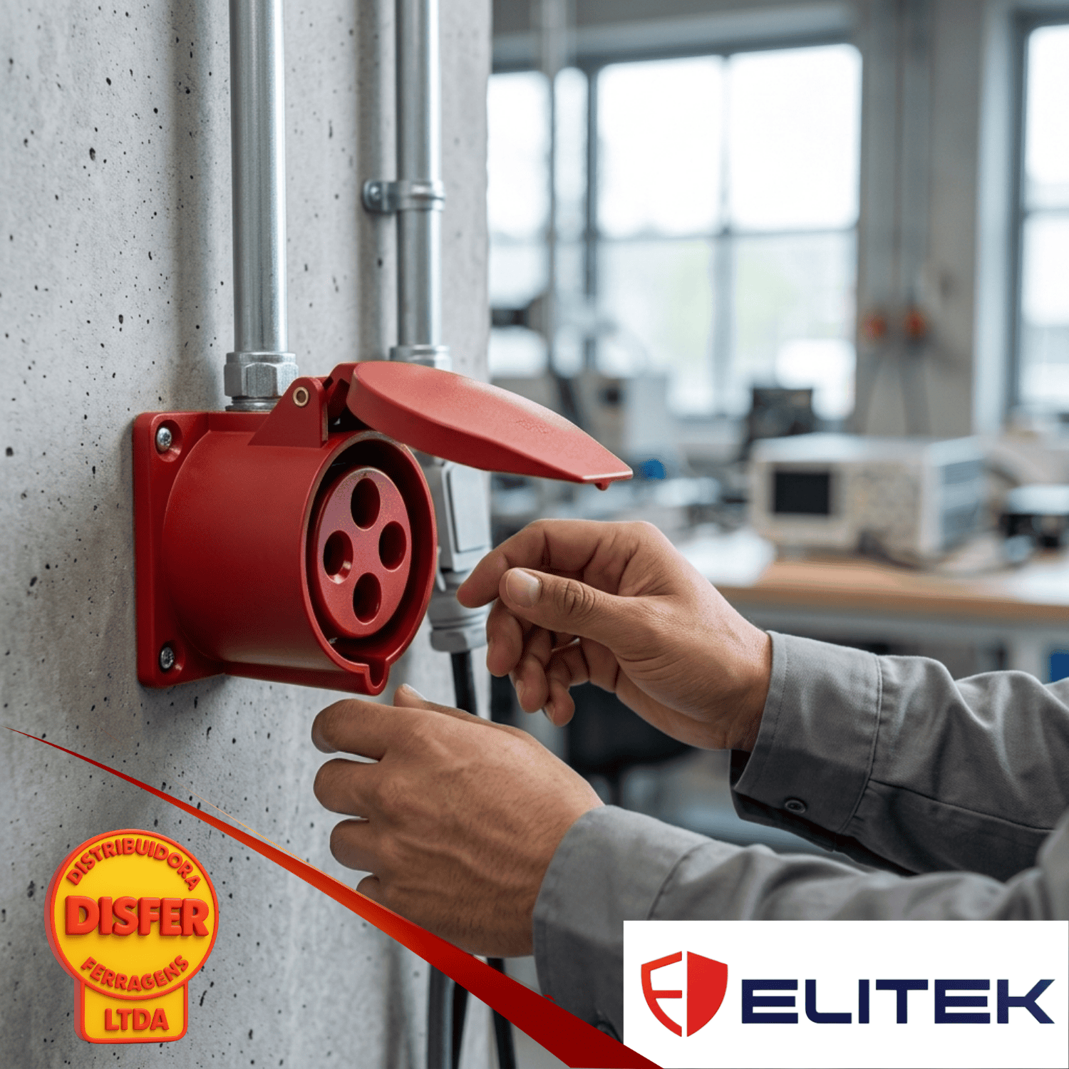 Tomada embutir 3p+t 16a 380v elitek-