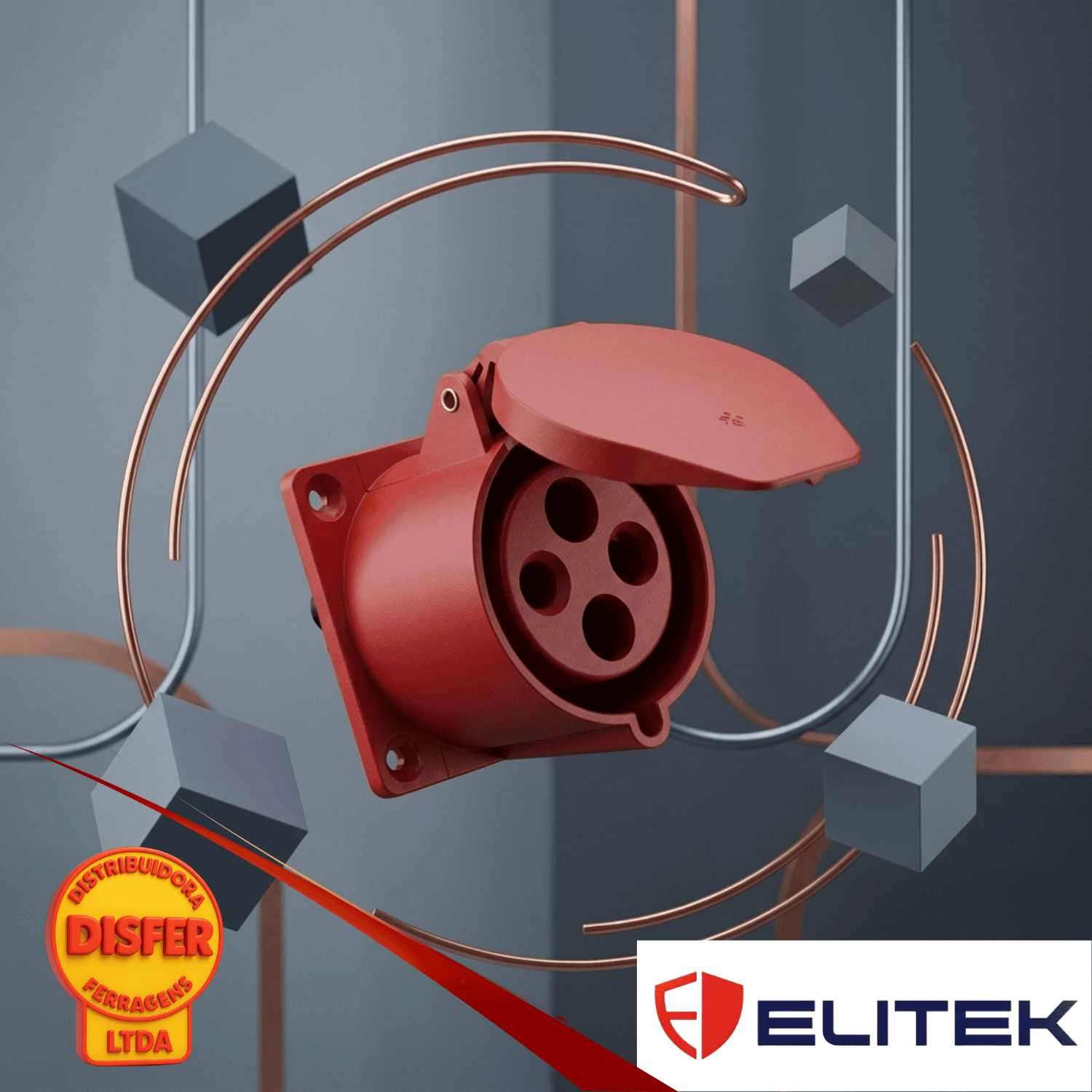 Tomada embutir 3p+t 16a 380v elitek-,