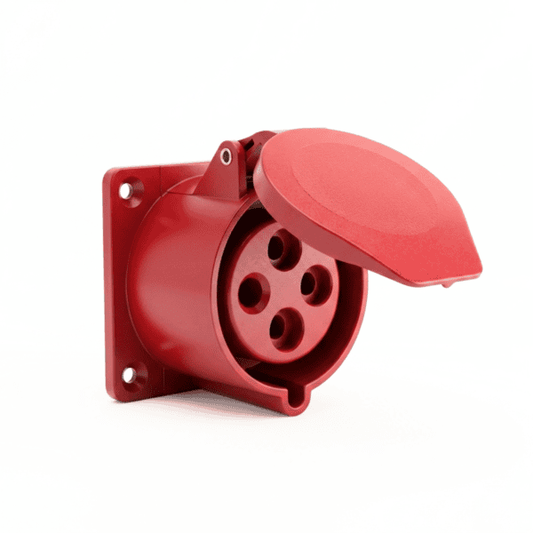Tomada Industrial de Embutir 3P+T 16A 380-440V Vermelho – Elitek