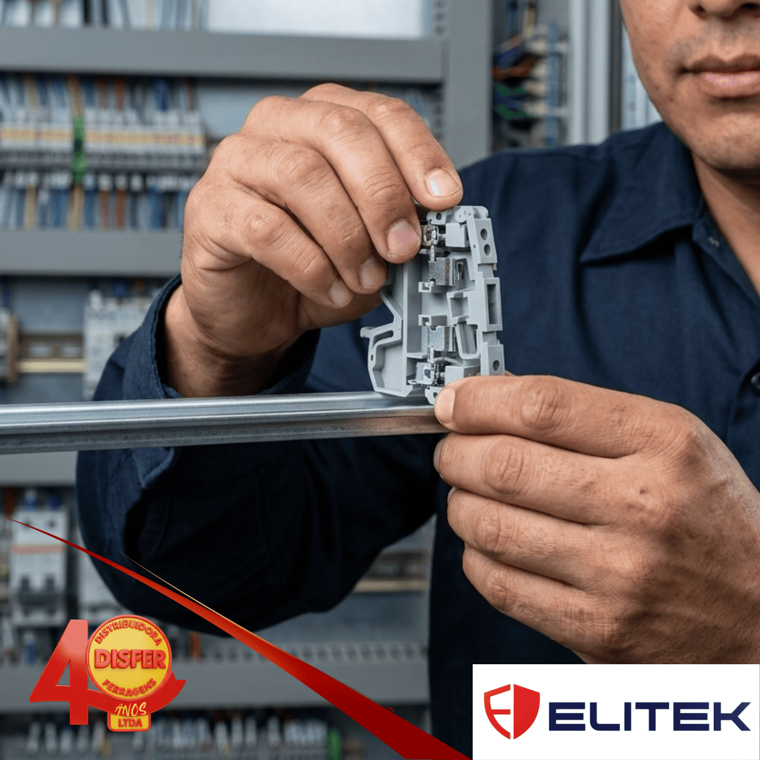 borne 4mm c porta fusivel elitek--