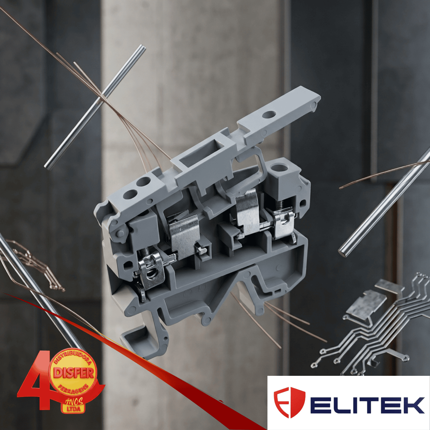 borne 4mm c porta fusivel elitek