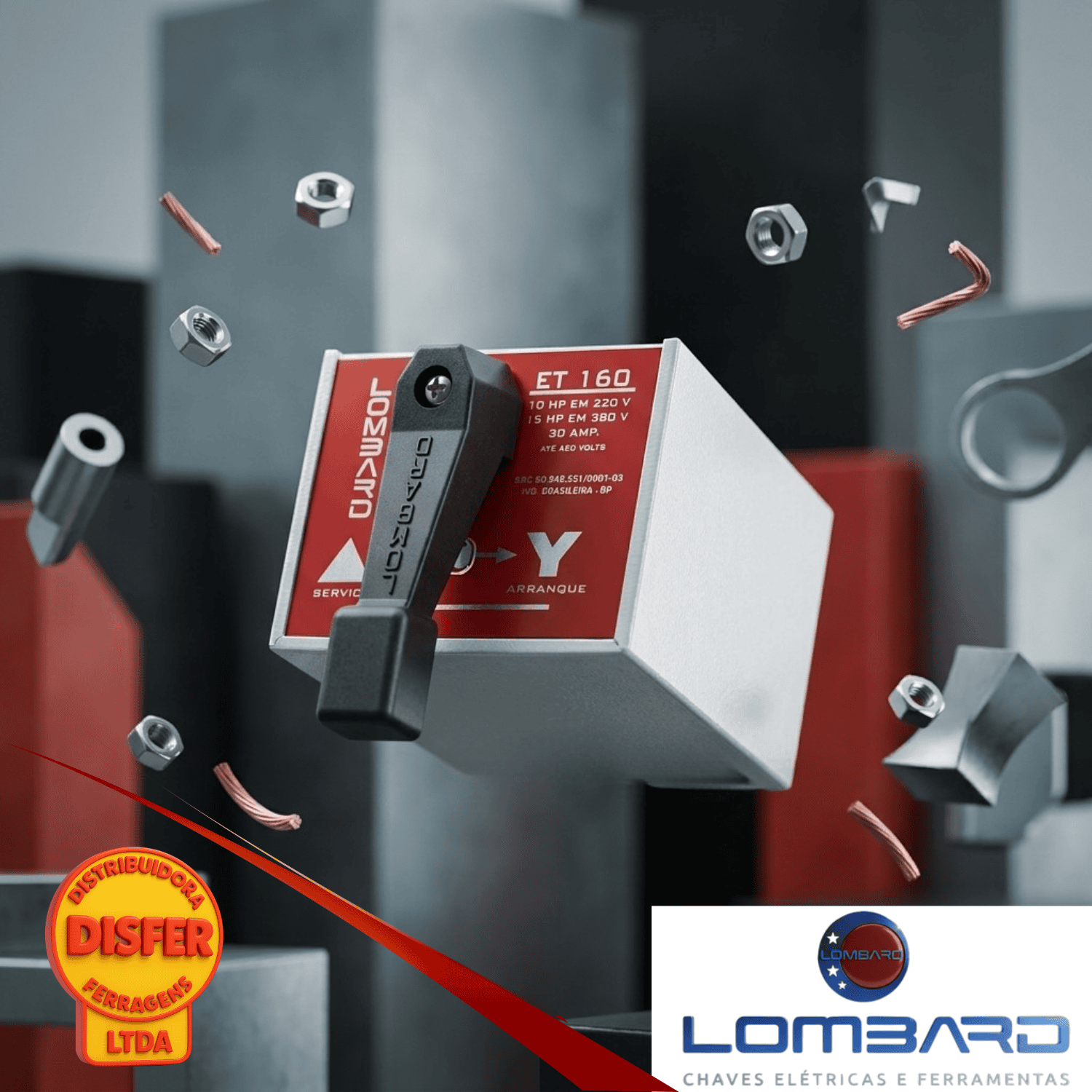 chave lombard trifasica Estrela triangulo modelo 160-