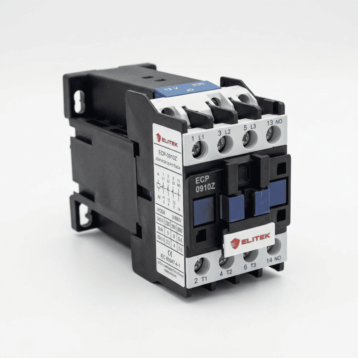contator de Corrente Continua 12V 9A ecp-0910z elitek