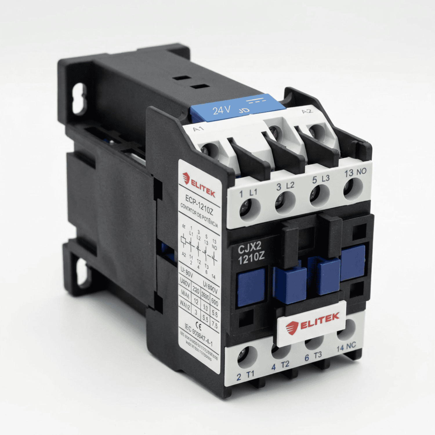 contator de Corrente Continua 24V 12A ecp-1210z elitek