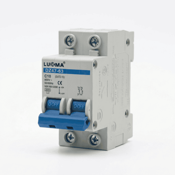 Disjuntor Bipolar DIN 10A Curva C 3kA DZ47-63 – Lukma