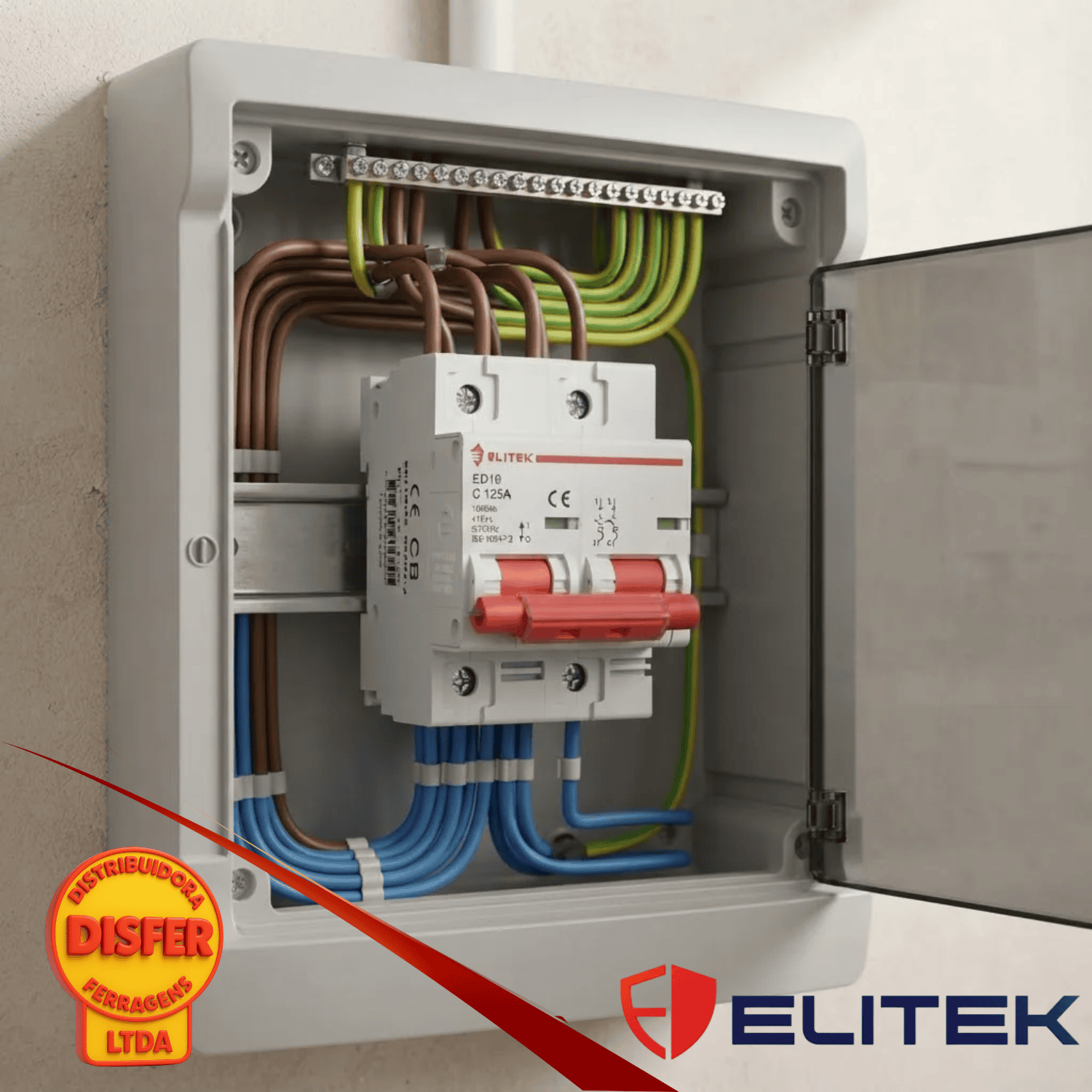 disjuntor bipolar 125A elitek--