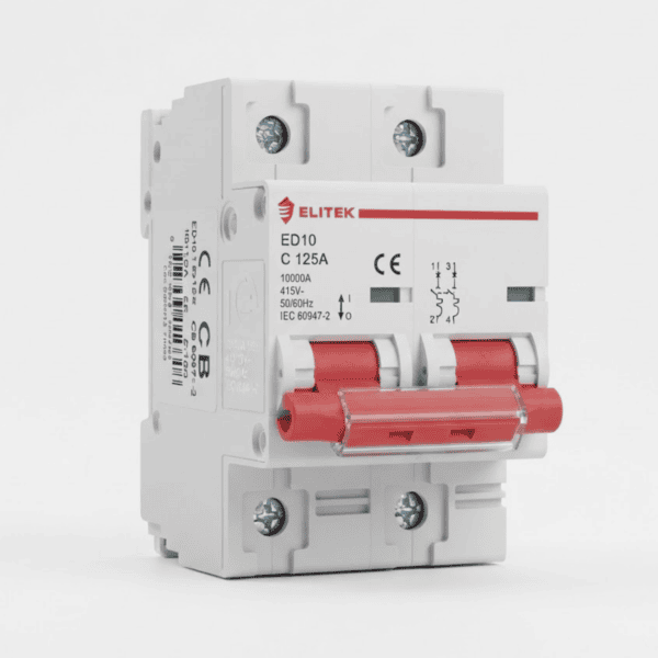 Disjuntor Bipolar DIN 125A Curva C 10kA ED10 – Elitek