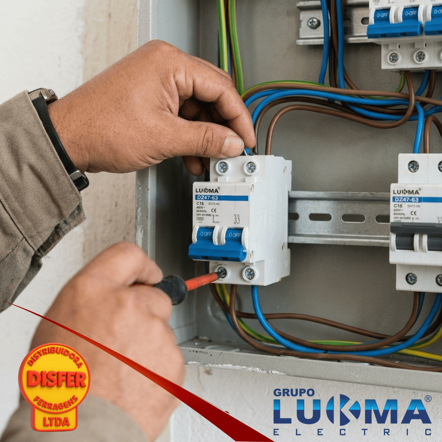 disjuntor bipolar 16A lukma-