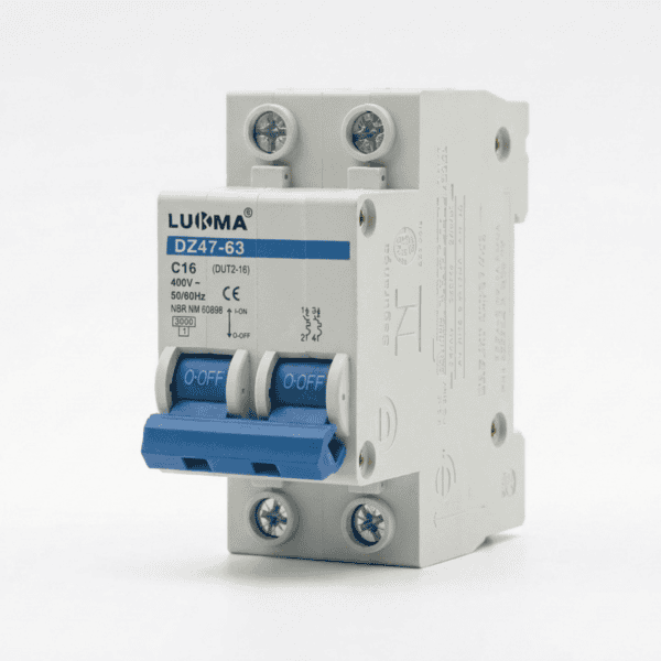 Disjuntor Bipolar DIN 16A Curva C 3kA DZ47-63 – Lukma