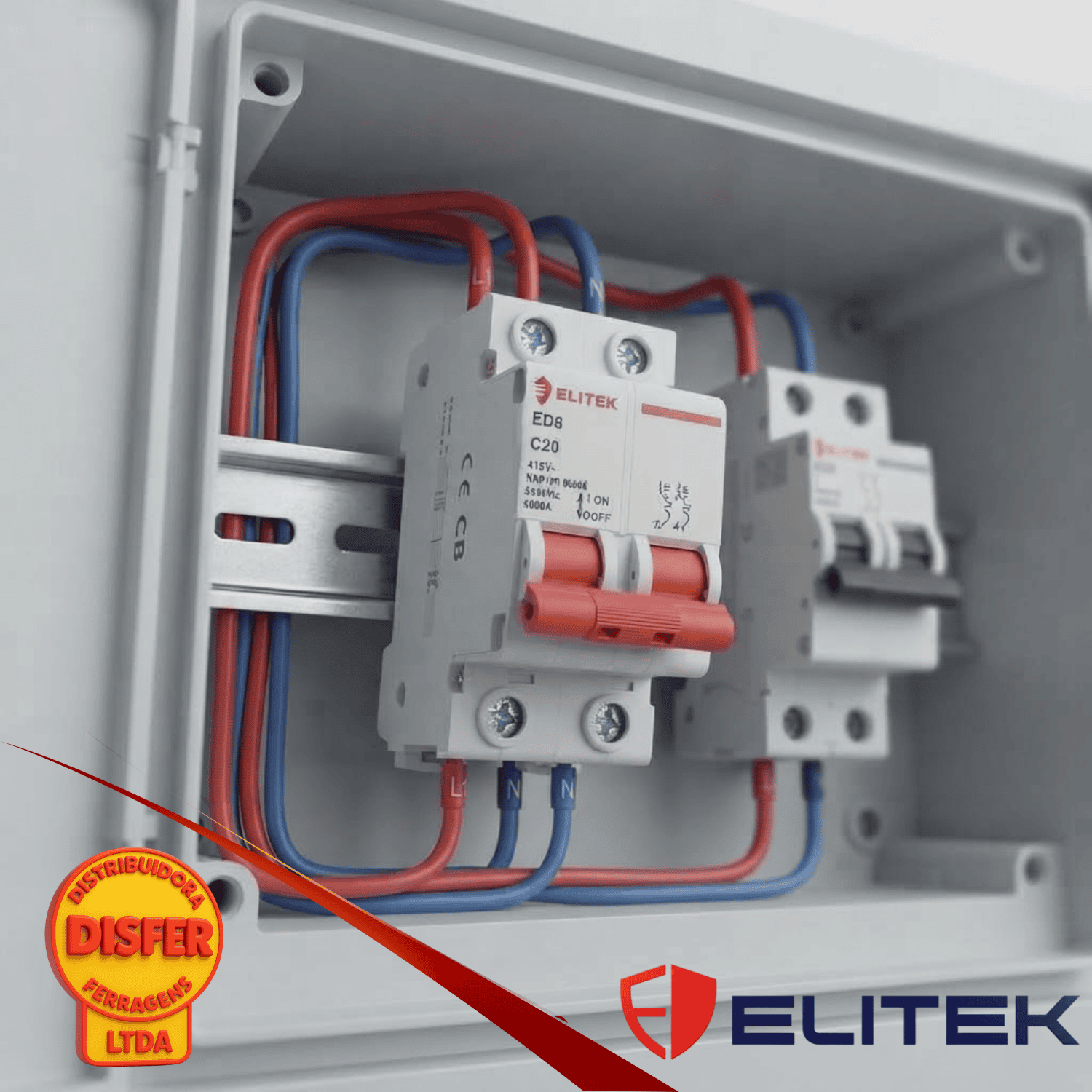 disjuntor bipolar 20A elitek--