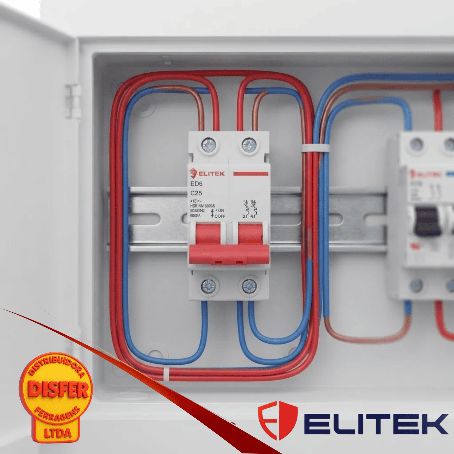 disjuntor bipolar 25A elitek--