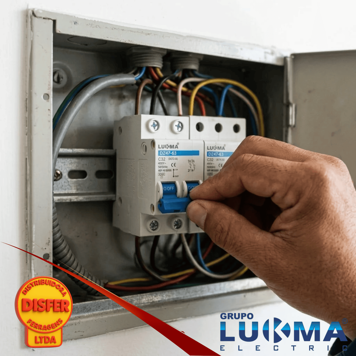 disjuntor bipolar 32A lukma--