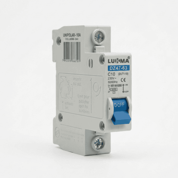 Disjuntor Unipolar DIN 10A Curva C 3kA LK-10 – Lukma