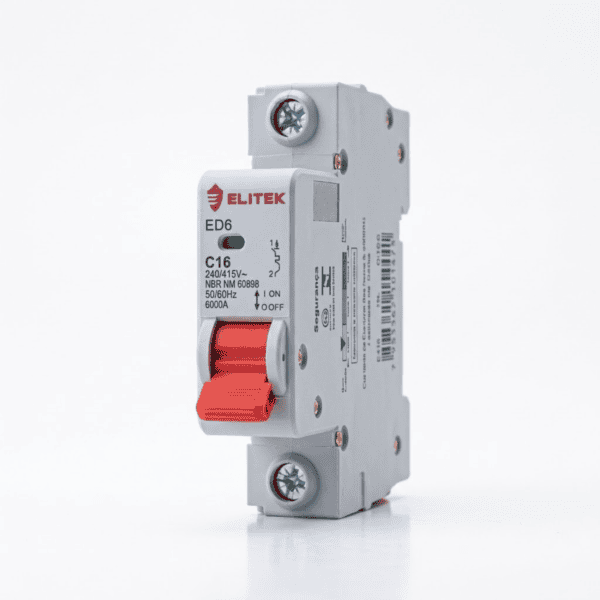 Disjuntor Unipolar DIN 16A Curva C 6kA ED6 – Elitek