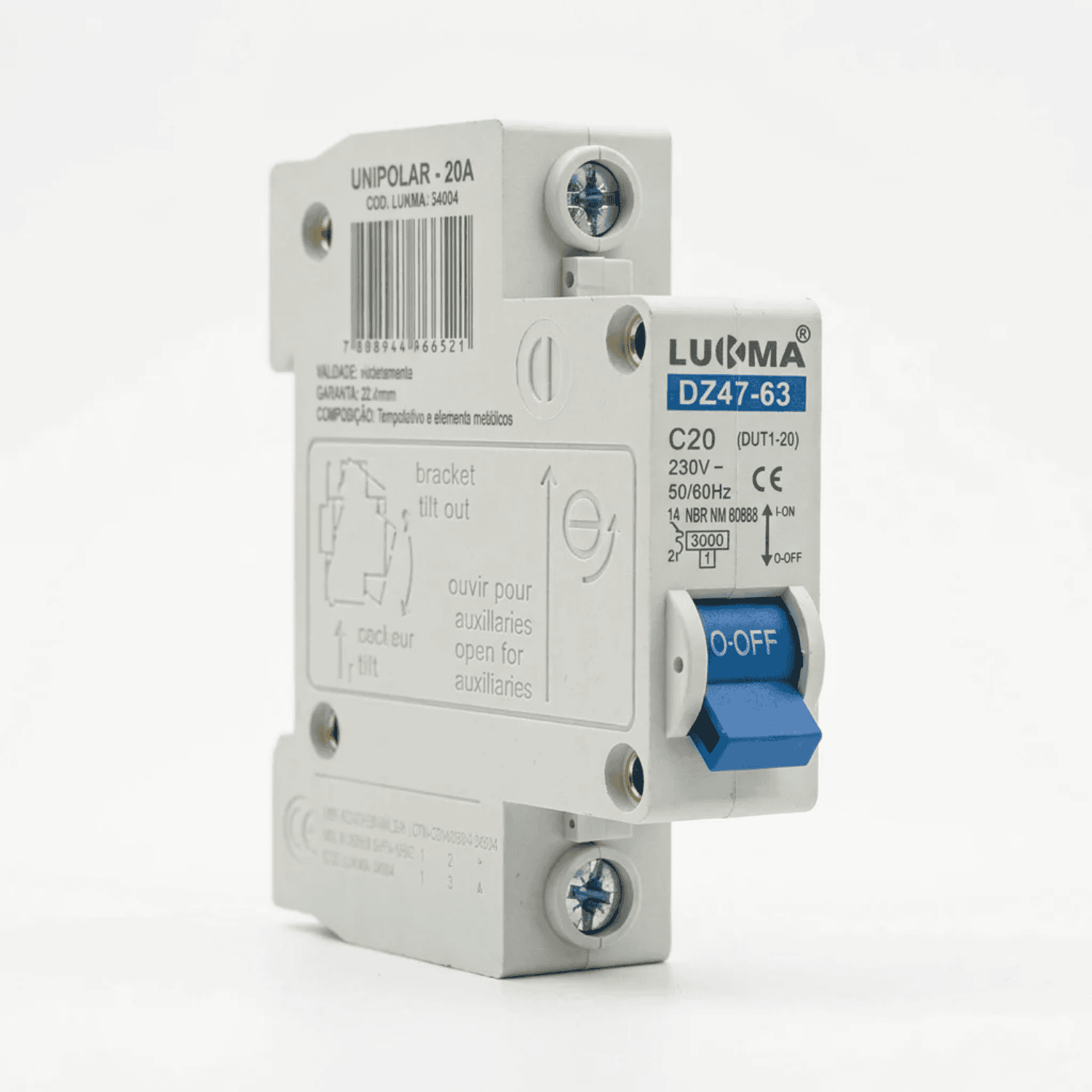 disjuntor unipolar 20a lukma