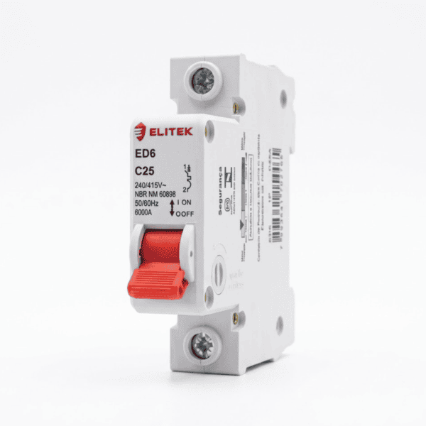 Disjuntor Unipolar DIN 25A Curva C 6kA ED6 – Elitek