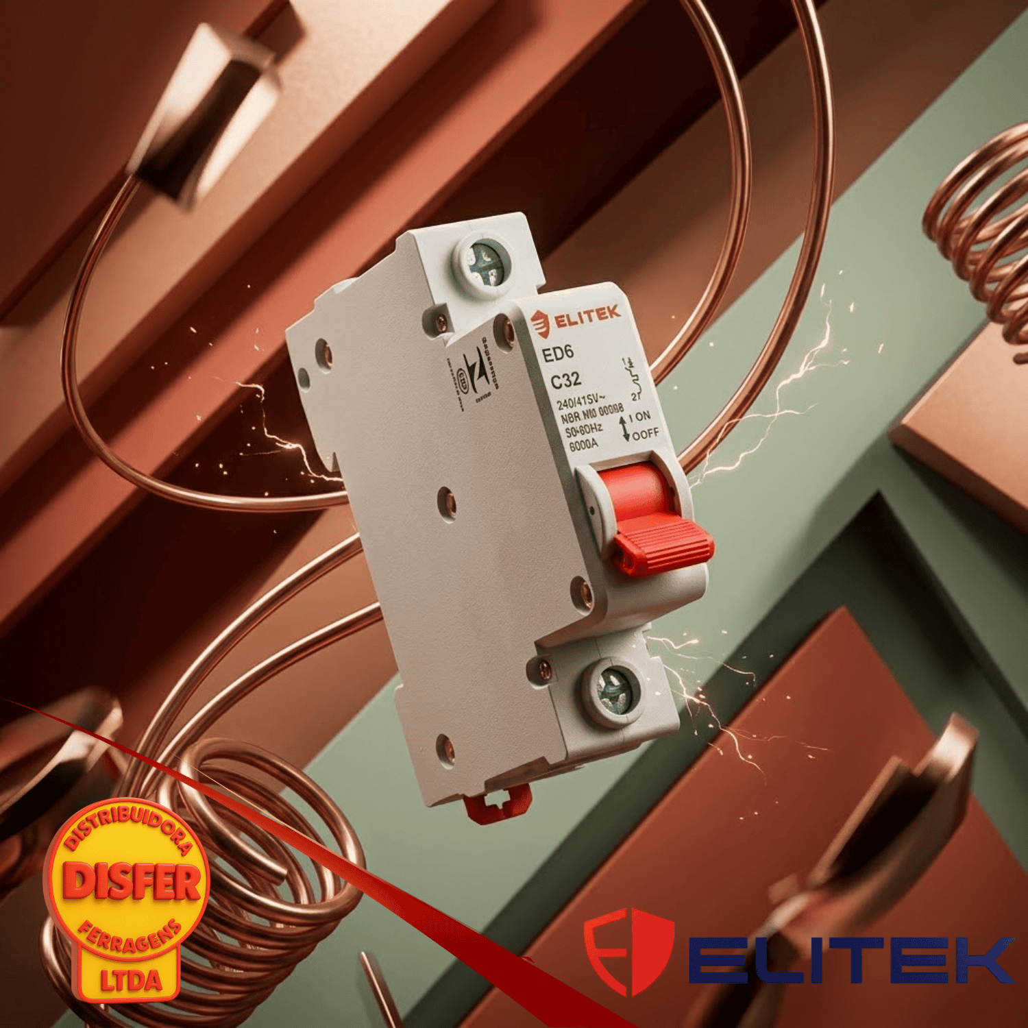 disjuntor unipolar 32a elitek-