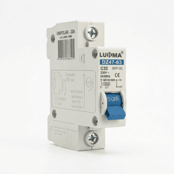 Disjuntor Unipolar DIN 32A Curva C 3kA LK-32 – Lukma