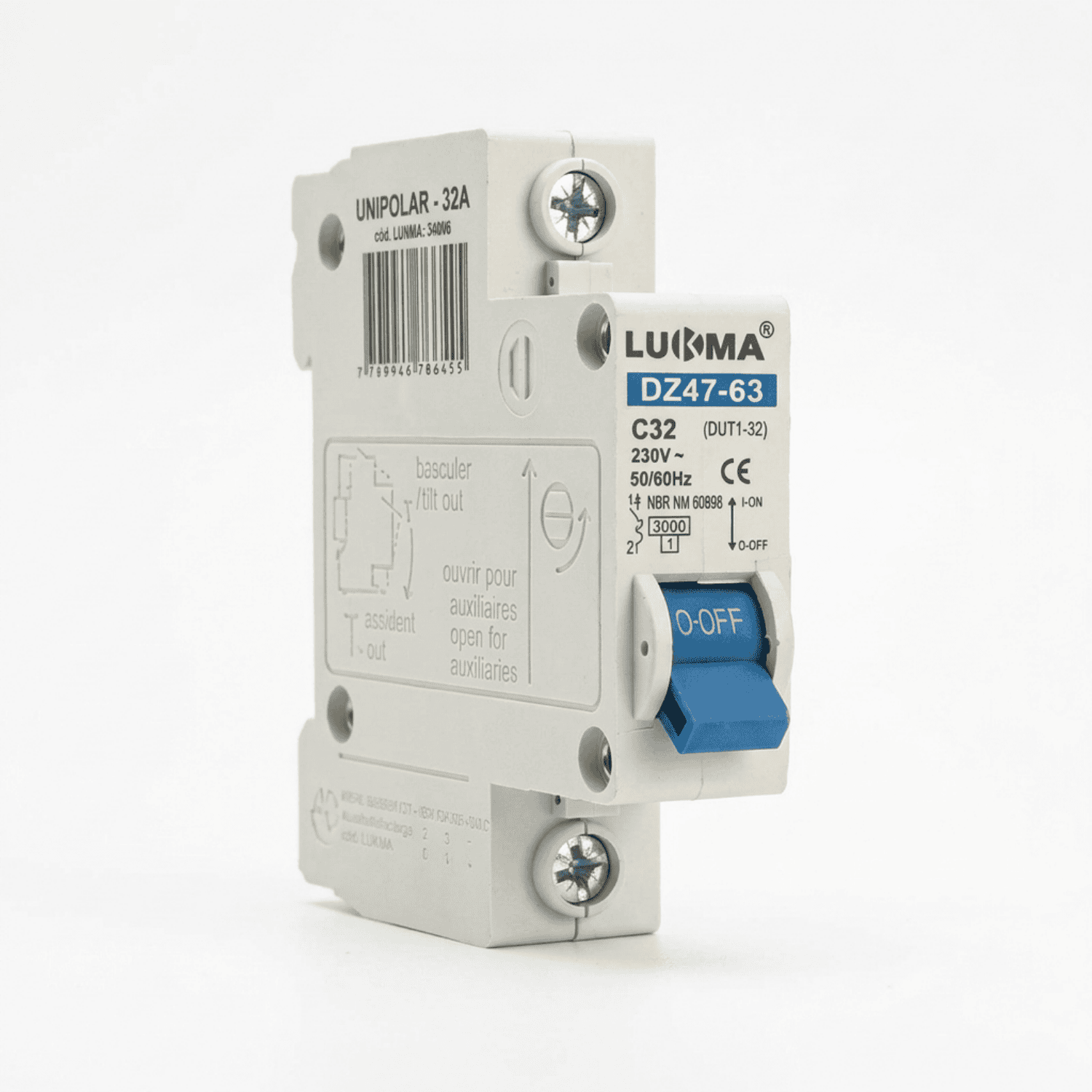 disjuntor unipolar 32a lukma