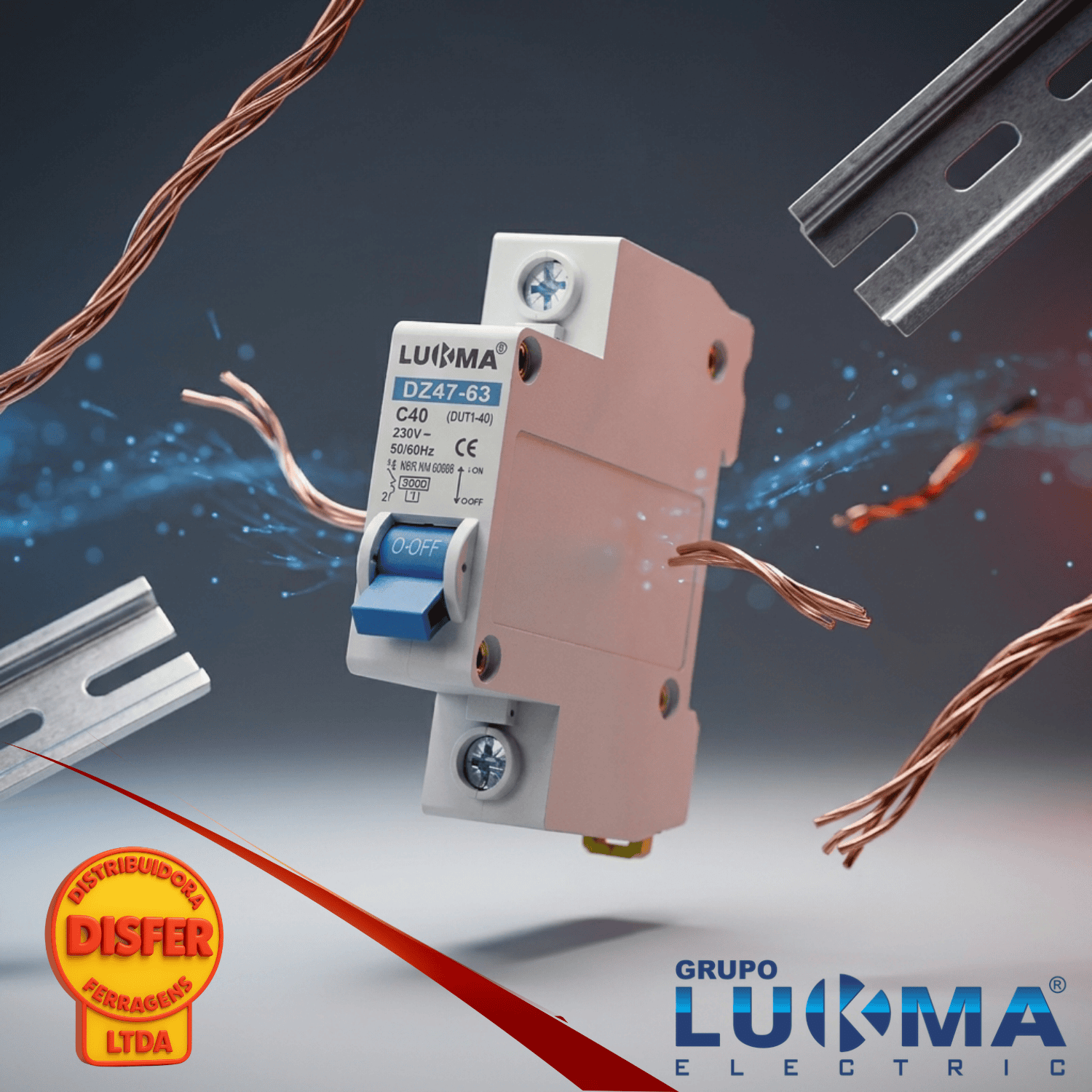 disjuntor unipolar 40a lukma--