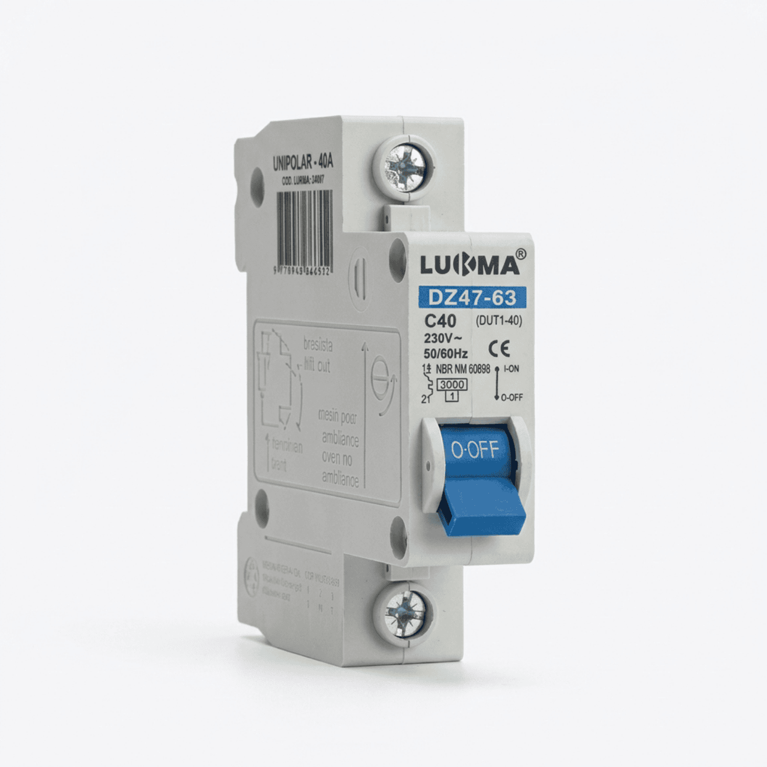 disjuntor unipolar 40a lukma