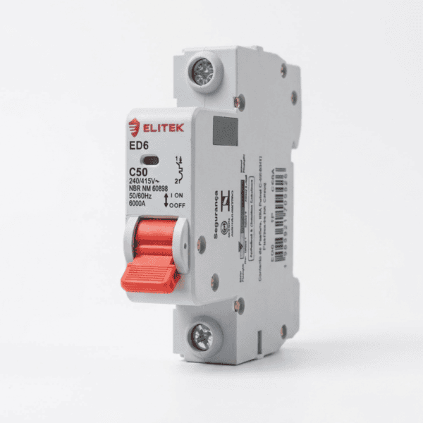 Disjuntor Unipolar DIN 50A Curva C 6kA ED6 – Elitek