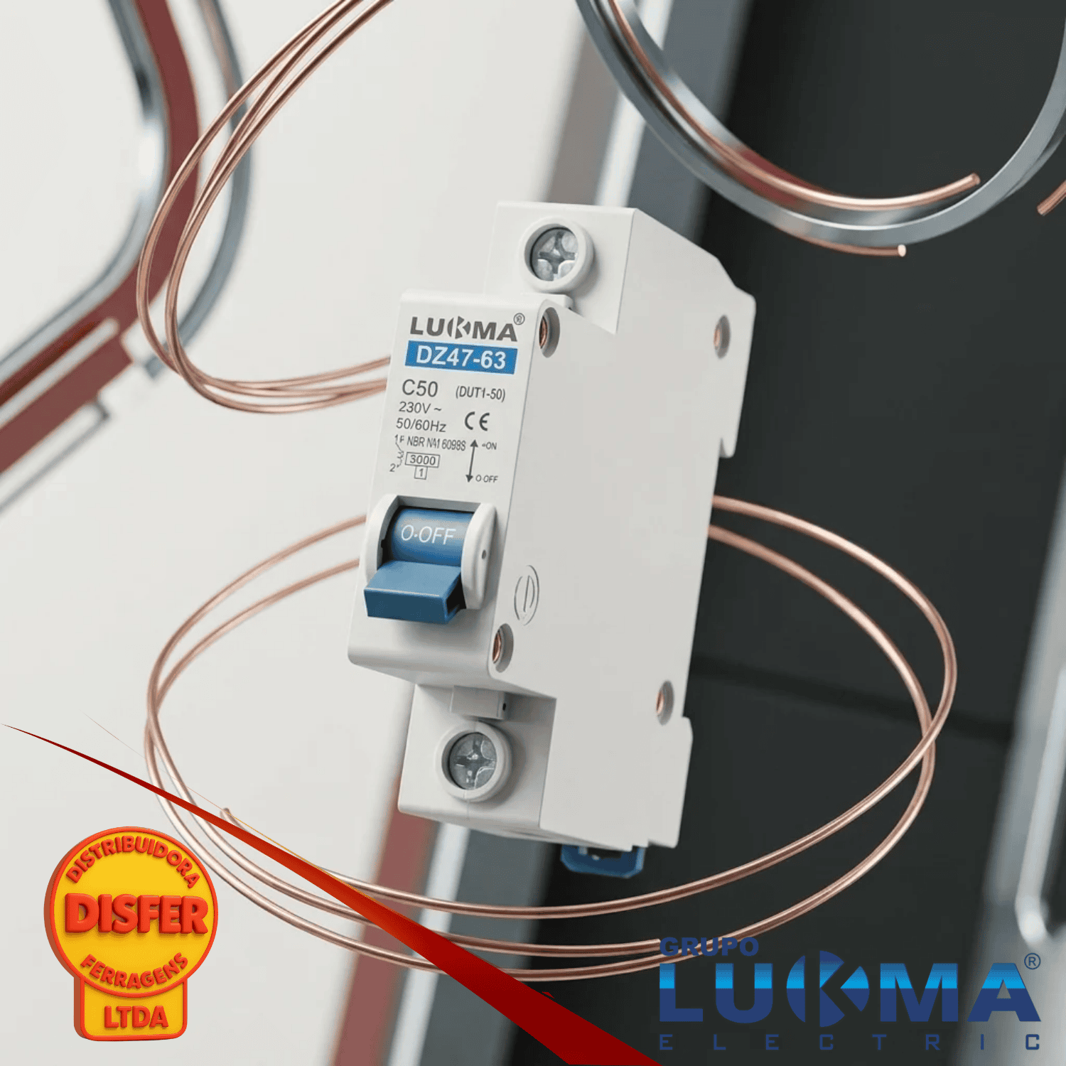 disjuntor unipolar 50a lukma-