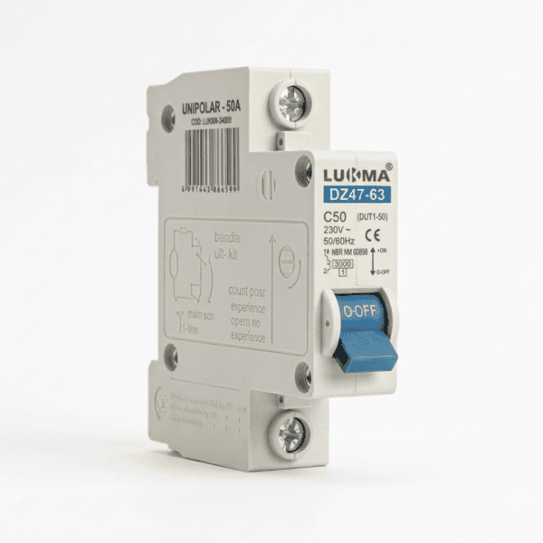 Disjuntor Unipolar DIN 50A Curva C 3kA LK-50 – Lukma