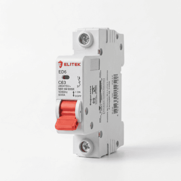 Disjuntor Unipolar DIN 63A Curva C 6kA ED6 – Elitek