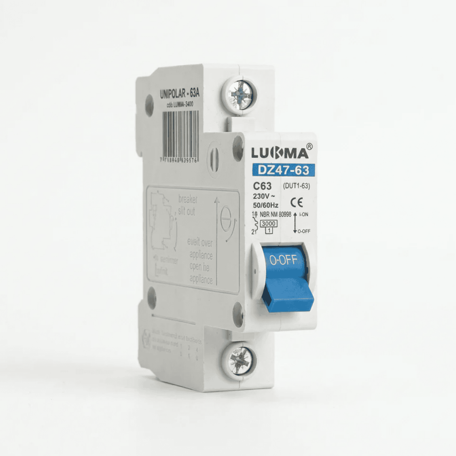 disjuntor unipolar 63a lukma