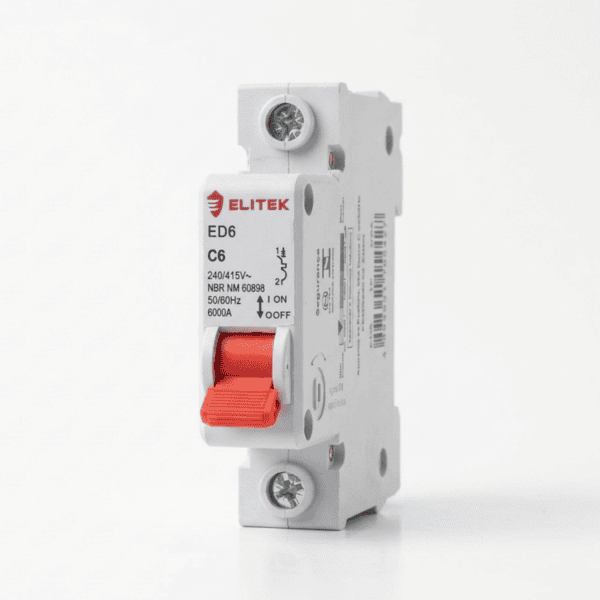 Disjuntor Unipolar DIN 6A Curva C 6kA ED6 – Elitek