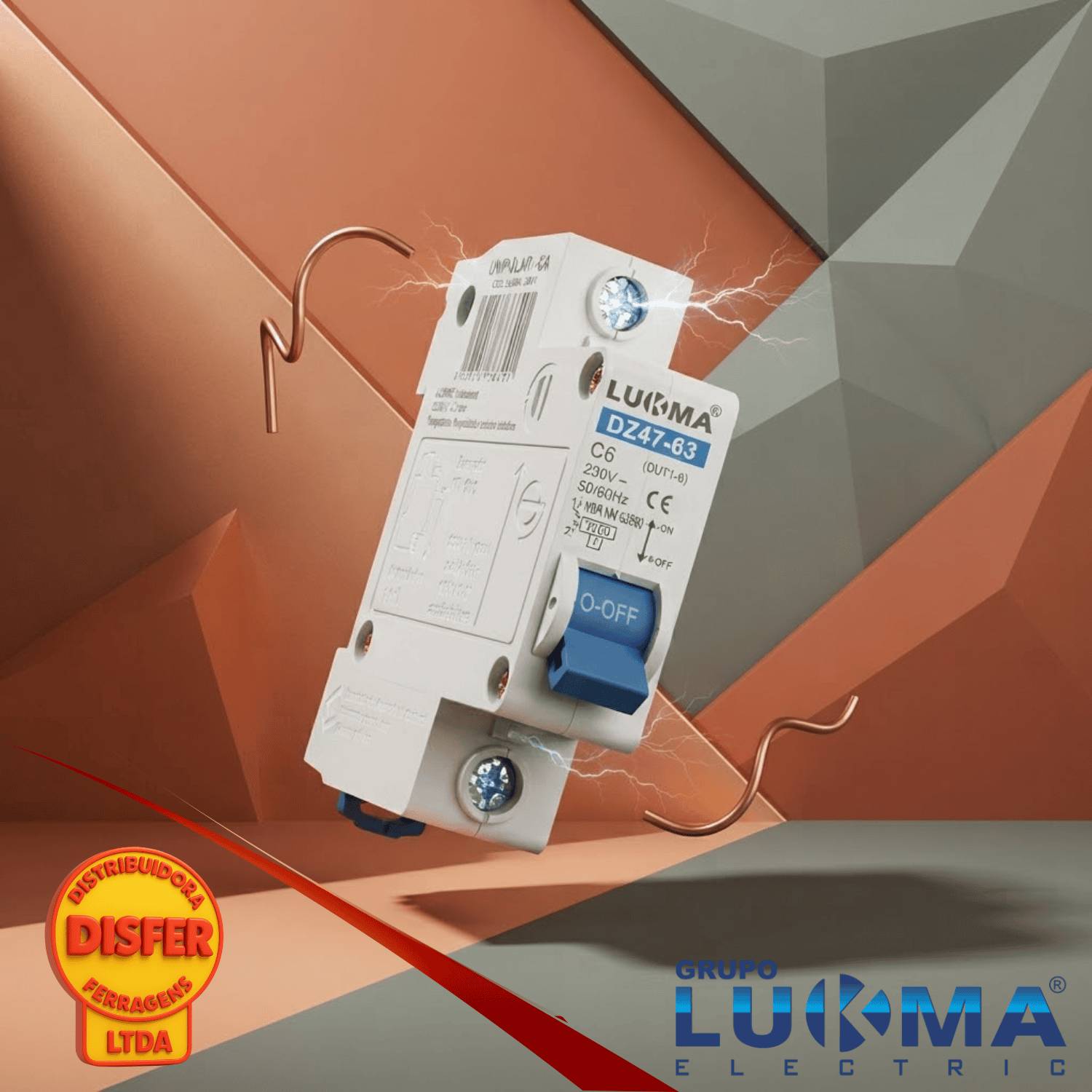 disjuntor unipolar 6a lukma-